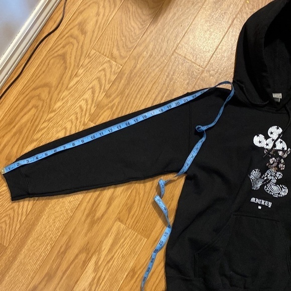 Gildan Neff Disney Black Mickey Mouse Long Sleeve Kangaroo Pouch Hoodie  (Small) - Picture 7 of 9